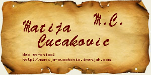 Matija Čučaković vizit kartica